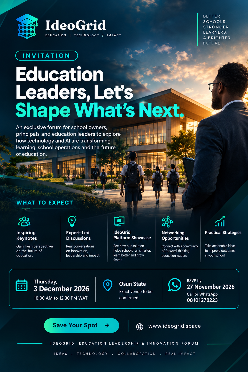 IDEOGRID Education Leaders Forum Flyer